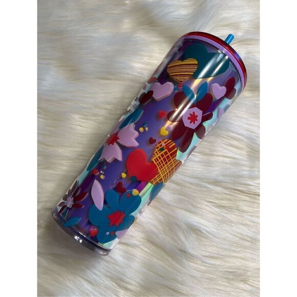 Starbucks 24oz Hearts and Flowers Multicolor Tumbler - Picture 2 of 5